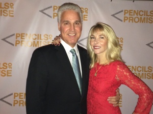 Lee and Eva Rawiszer at the Pencils of Promise wall.